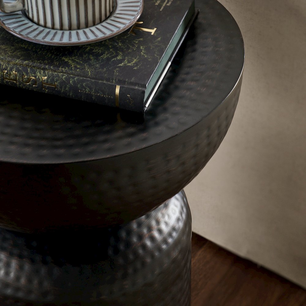 Mella Metal Hammered Side Table