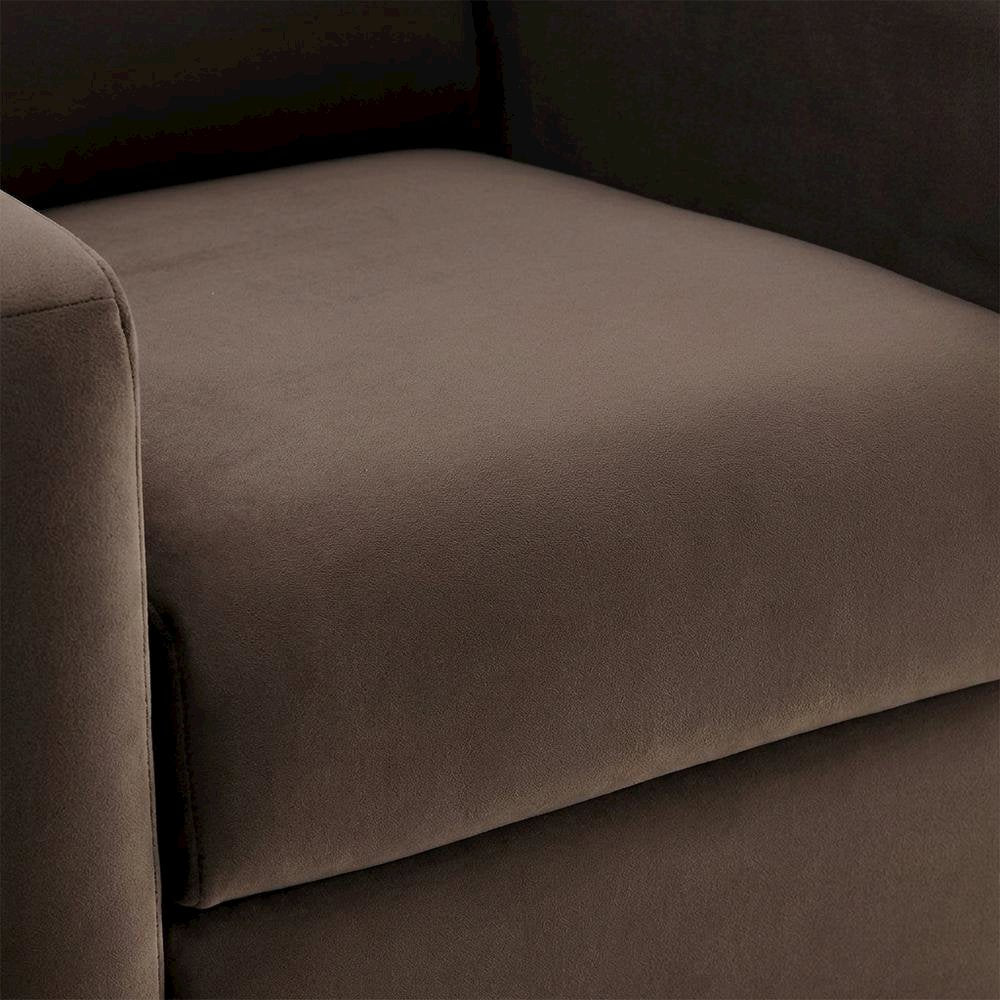 Performance Velvet Swivel Accent Armchair for Living Room, Bedroom, Chocolate