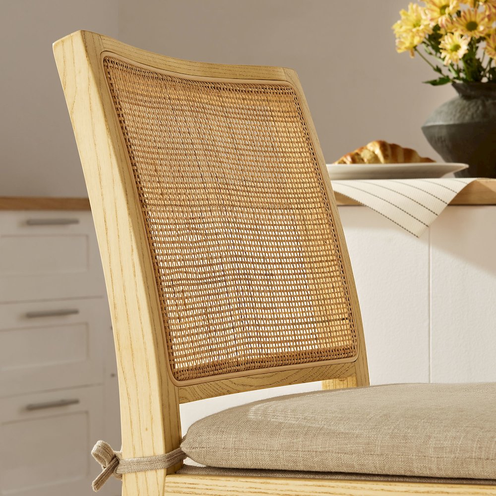 Ovard Wood and Rattan Counter Stool