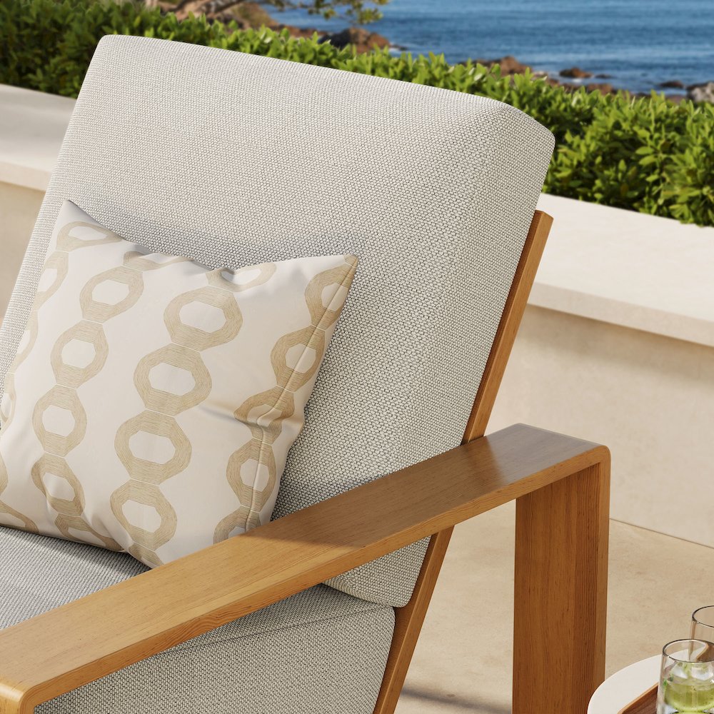 Lirienne Outdoor Patio Aluminum Faux Wood Armchair
