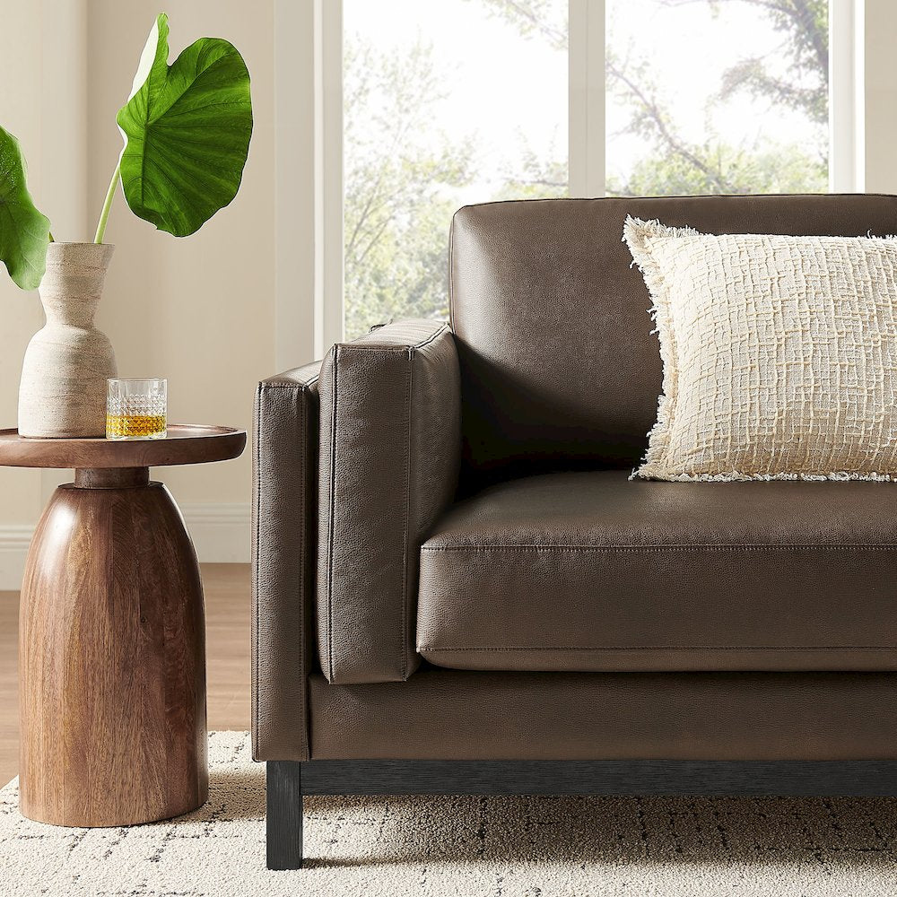 Roscoe 81 inch Vegan Leather Sofa
