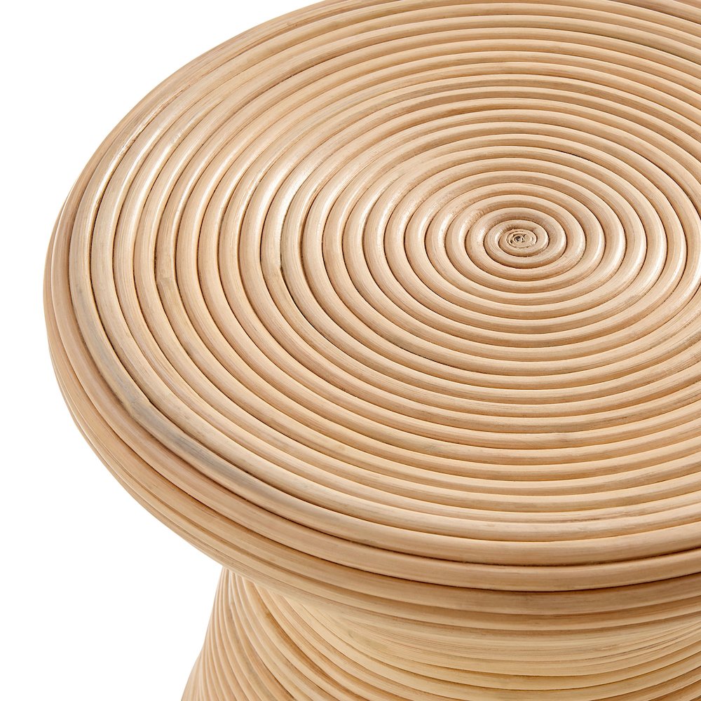 Tavi Hourglass Natural Rattan Round Side Table