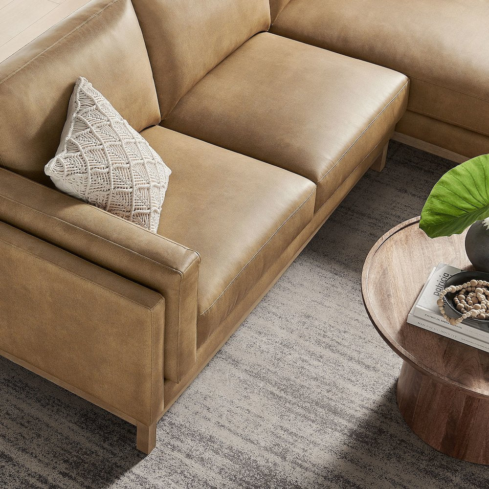 Roscoe Right-Facing Vegan Leather Sectional Sofa with Chaise