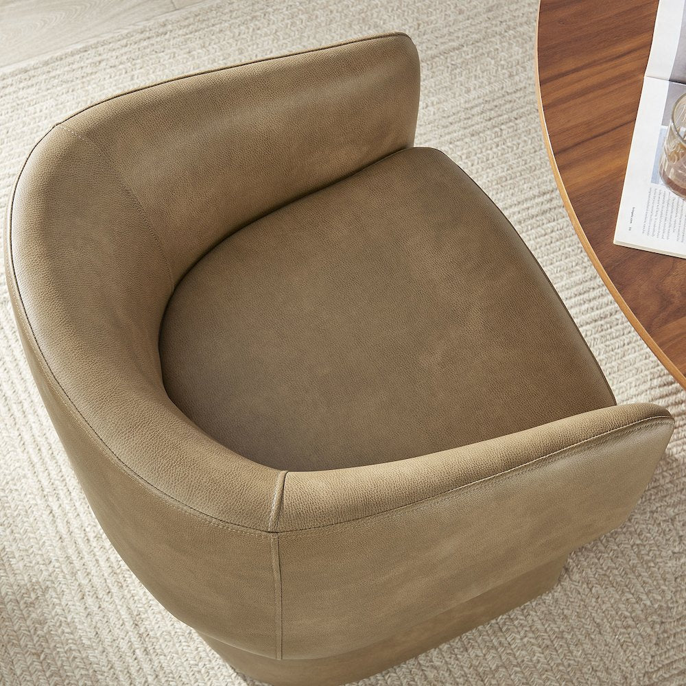 Verity Barrel Back Vegan Leather Dining Chair