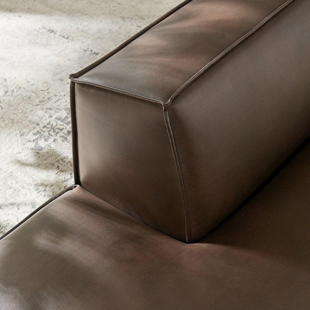 Restore Vegan Leather Left-Facing Armless Modular Chaise