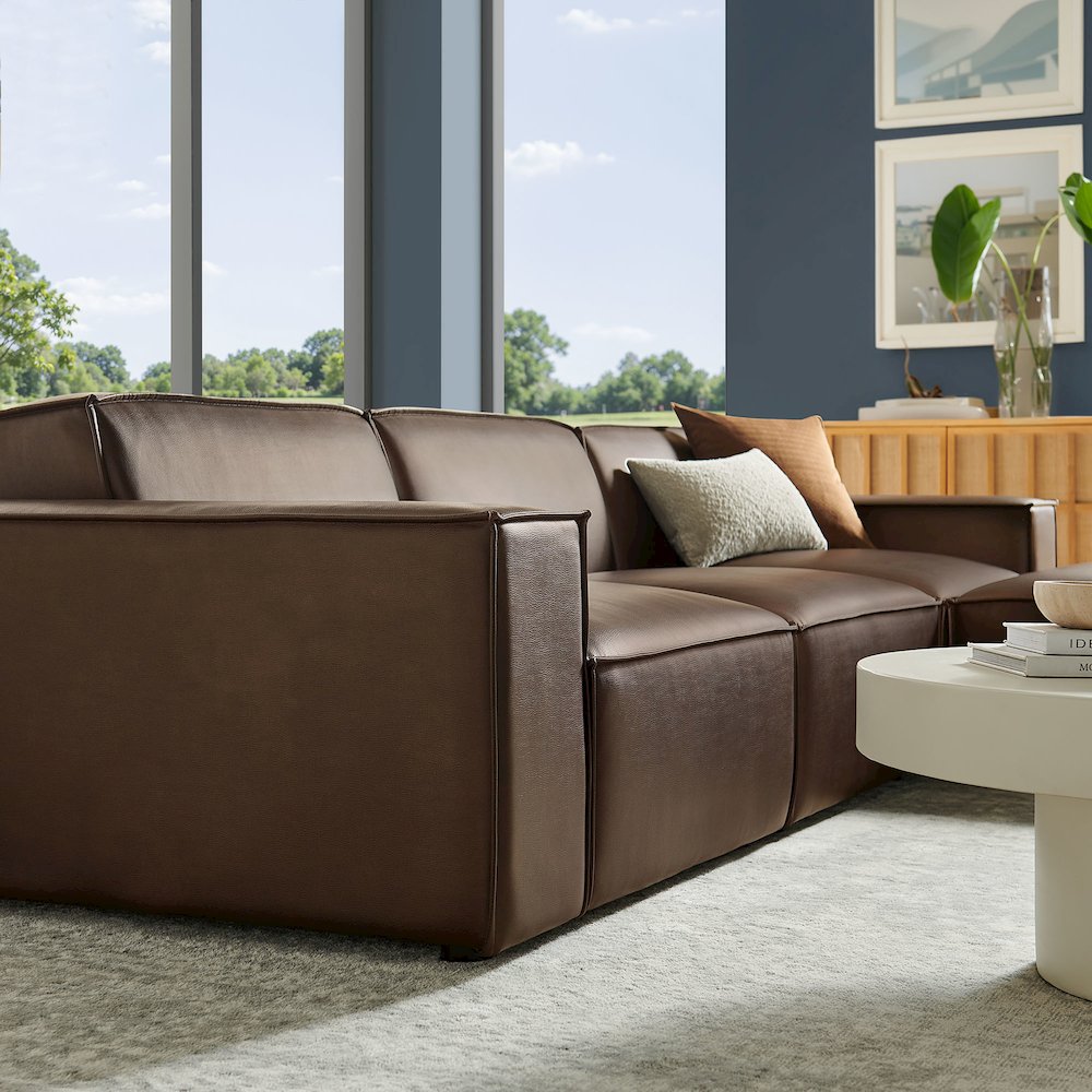 Restore 4-Piece Vegan Leather Modular Sofa Set with Ottoman