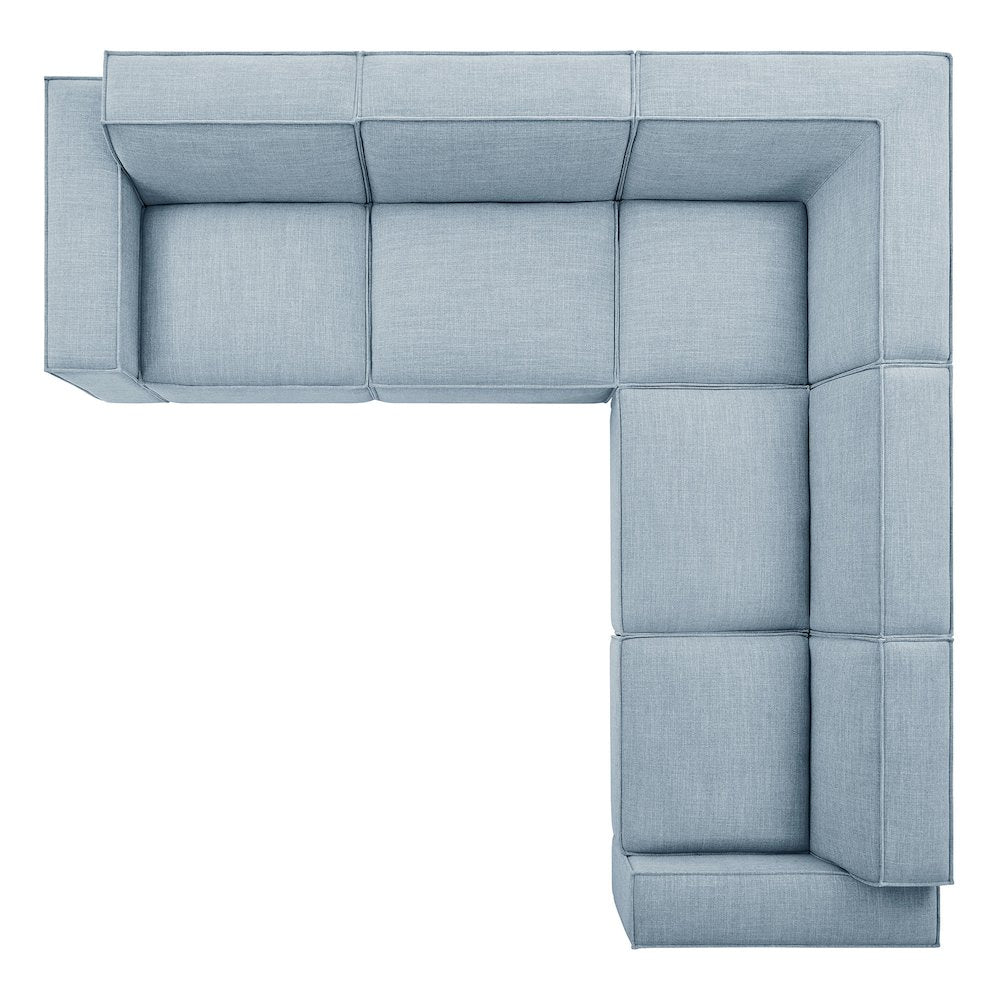 Restore 5-Piece Performance Fabric Upholstered Modular L-Shaped Sofa