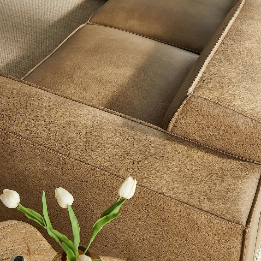 Restore 5-Piece Vegan Leather Modular L-Shaped Sofa