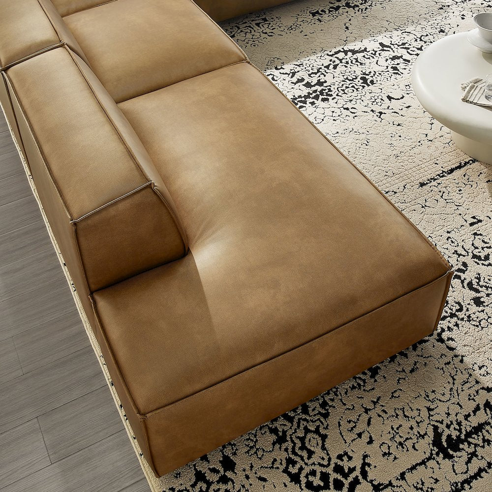 Restore 4-Piece Vegan Leather Modular L-Shaped Armless Sectional Sofa