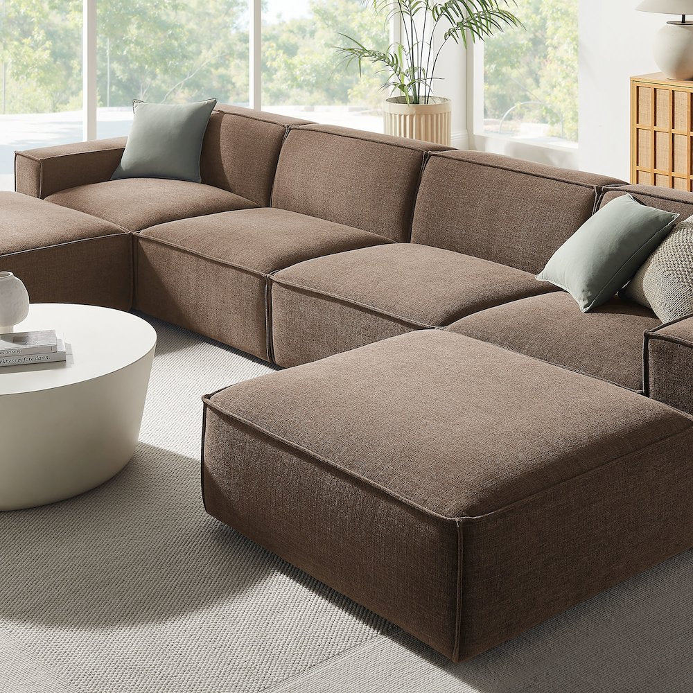 Restore 6-Piece Performance Fabric Upholstered Modular Sectional Sofa