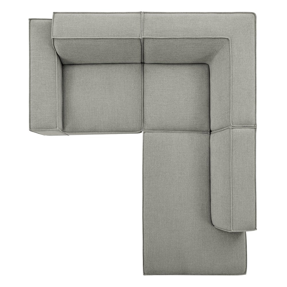 Restore 3-Piece Performance Fabric Upholstered Modular L-Shaped Sectional Sofa