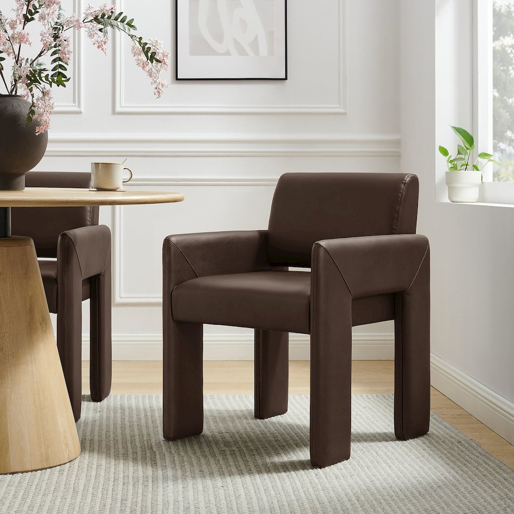 Daven Vegan Leather Dining Armchair