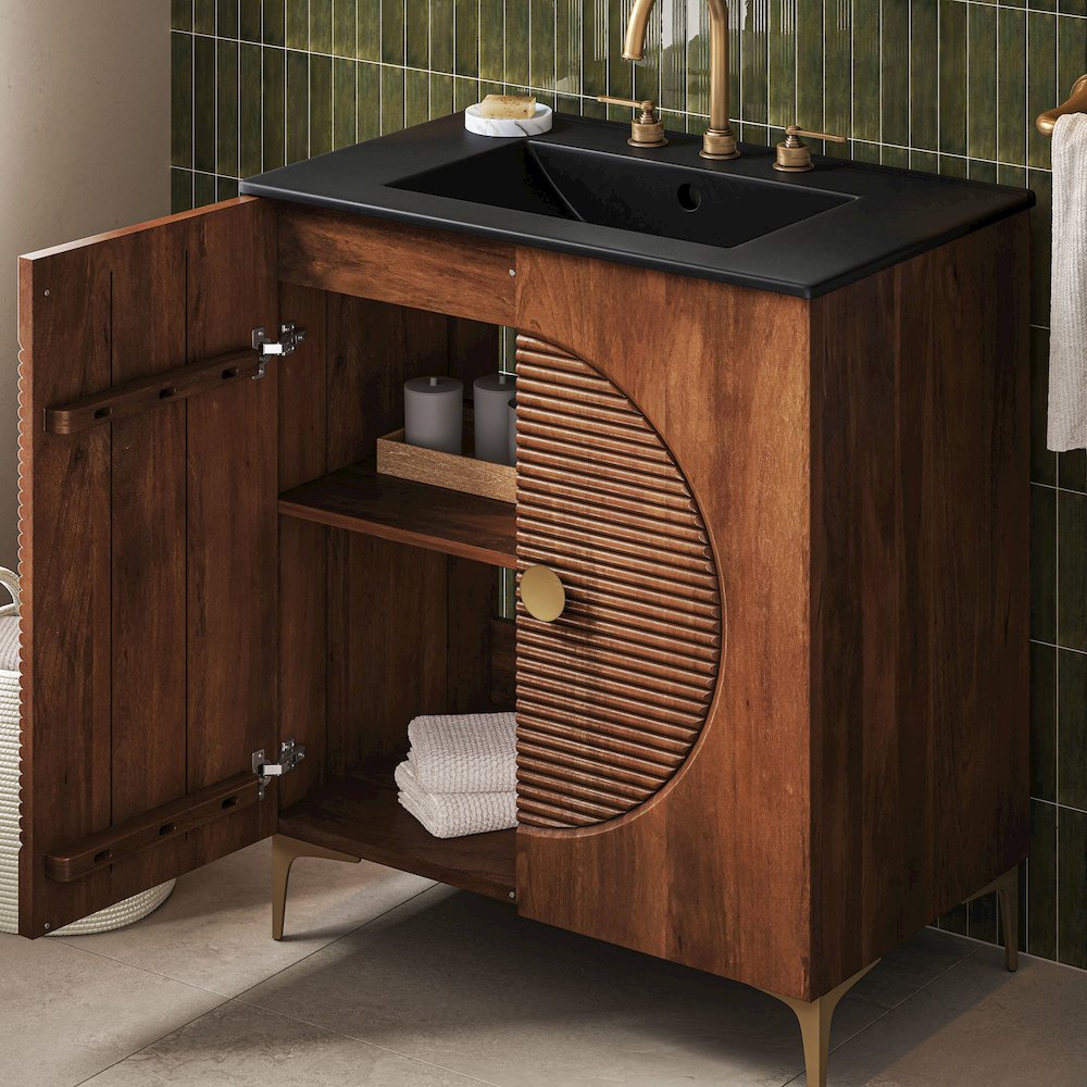 Vernon 30" Fluted Wood Vanity Cabinet Without Sink