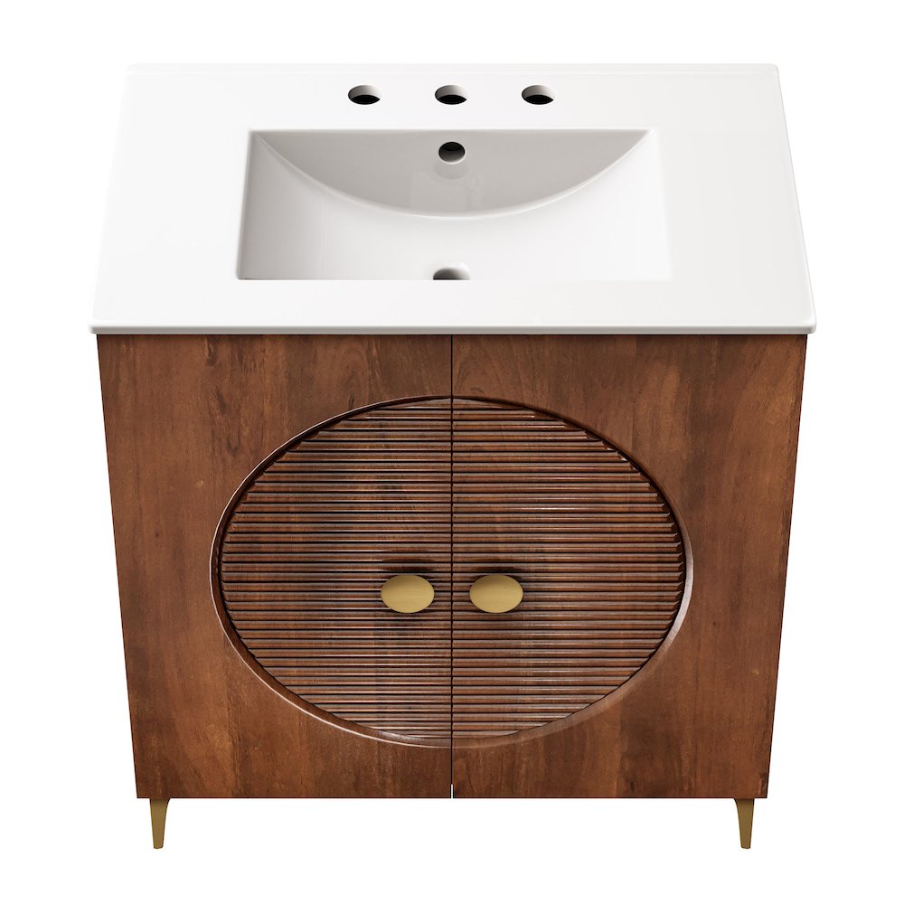 Vernon 30" Fluted Wood Vanity Cabinet With Sink