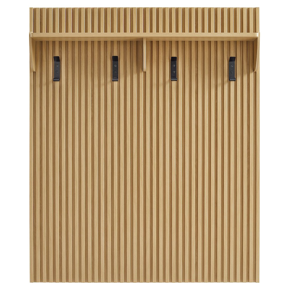 Render Fluted Coat Rack Panel With Shelf