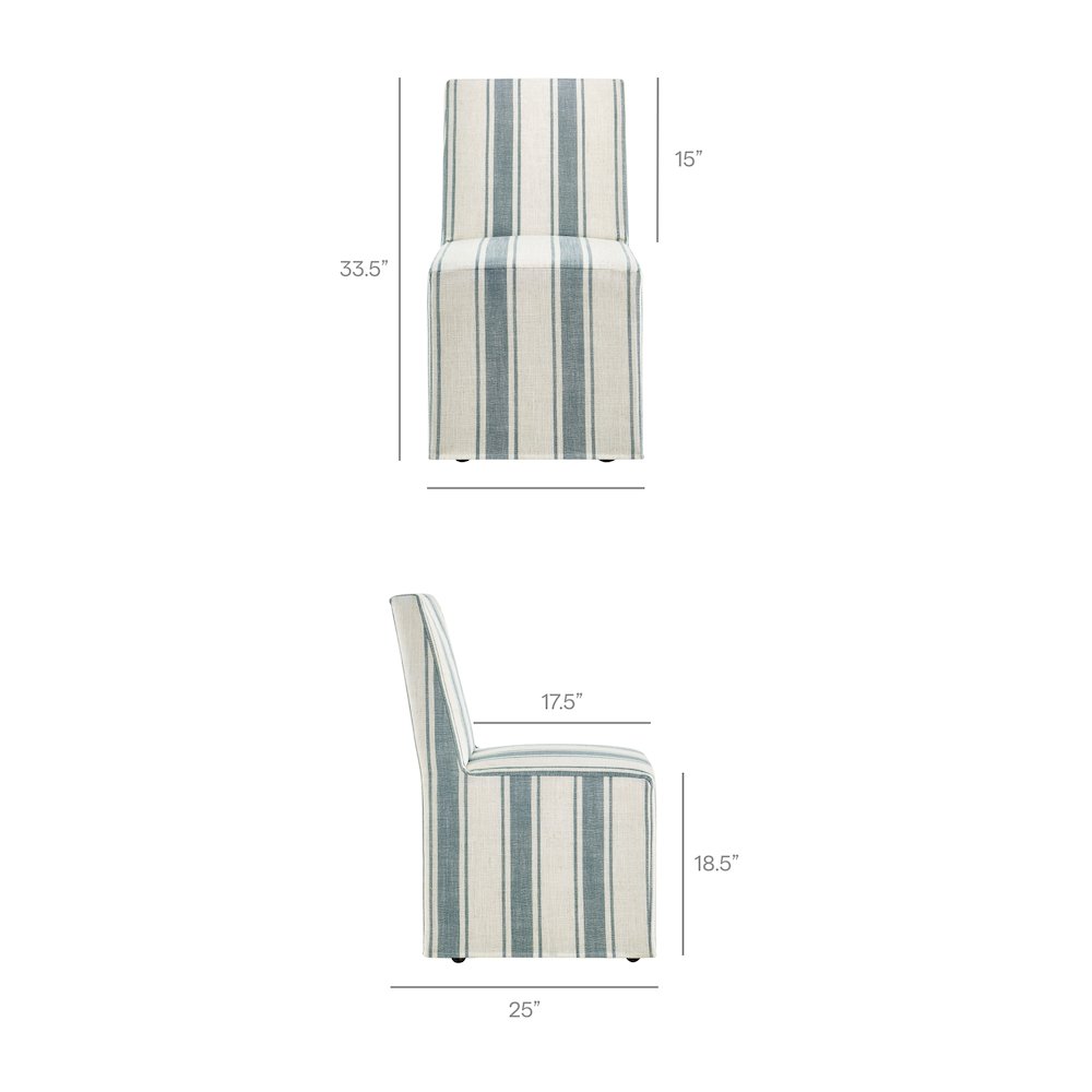 Tessera Striped Slipcovered Dining Side Chair