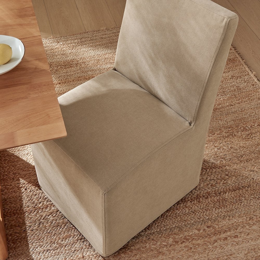 Tessera Upholstered Linen-Blend Slipcovered Dining Chair
