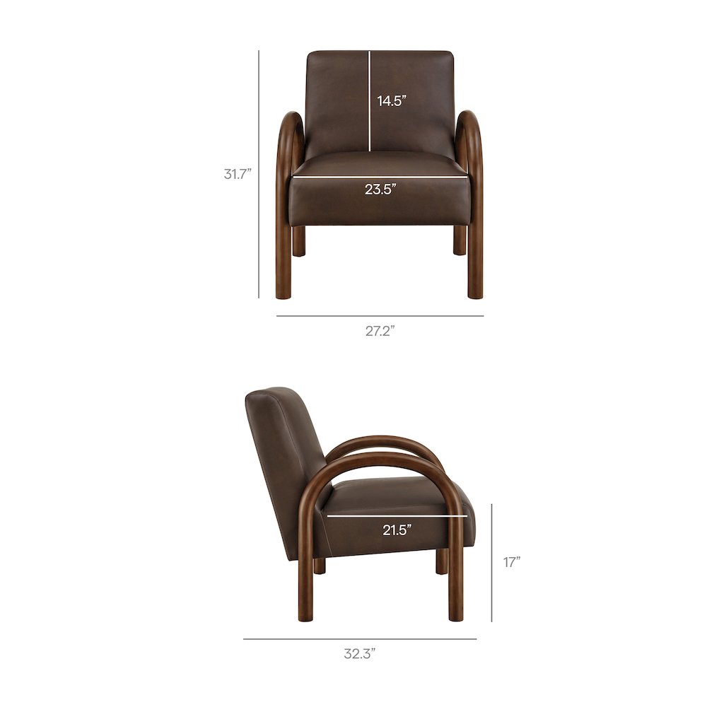 Lunet Faux Leather Upholstered Accent Chair
