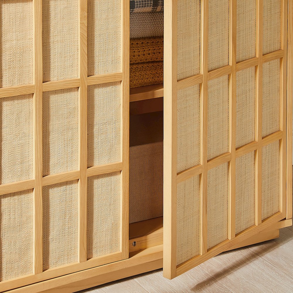 Aiko 64 Inch Tall Japandi Storage Cabinet
