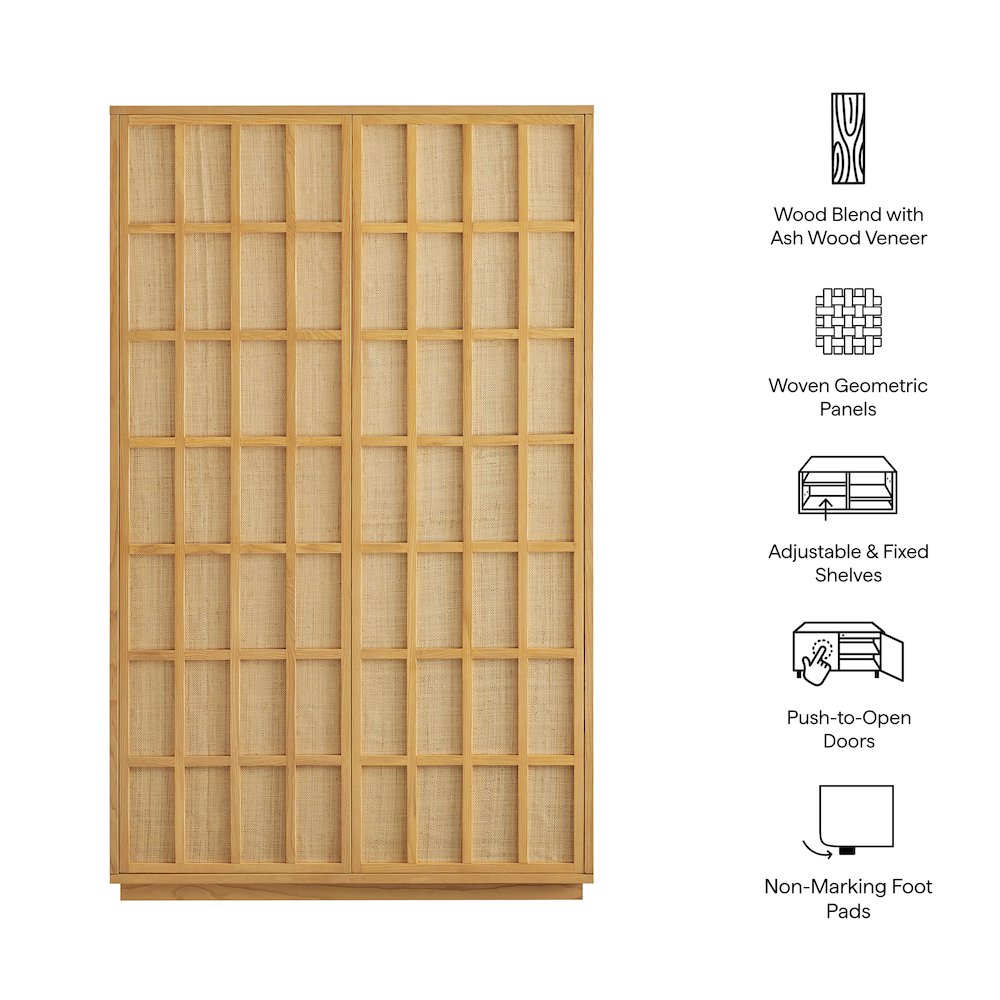 Aiko 64 Inch Tall Japandi Storage Cabinet