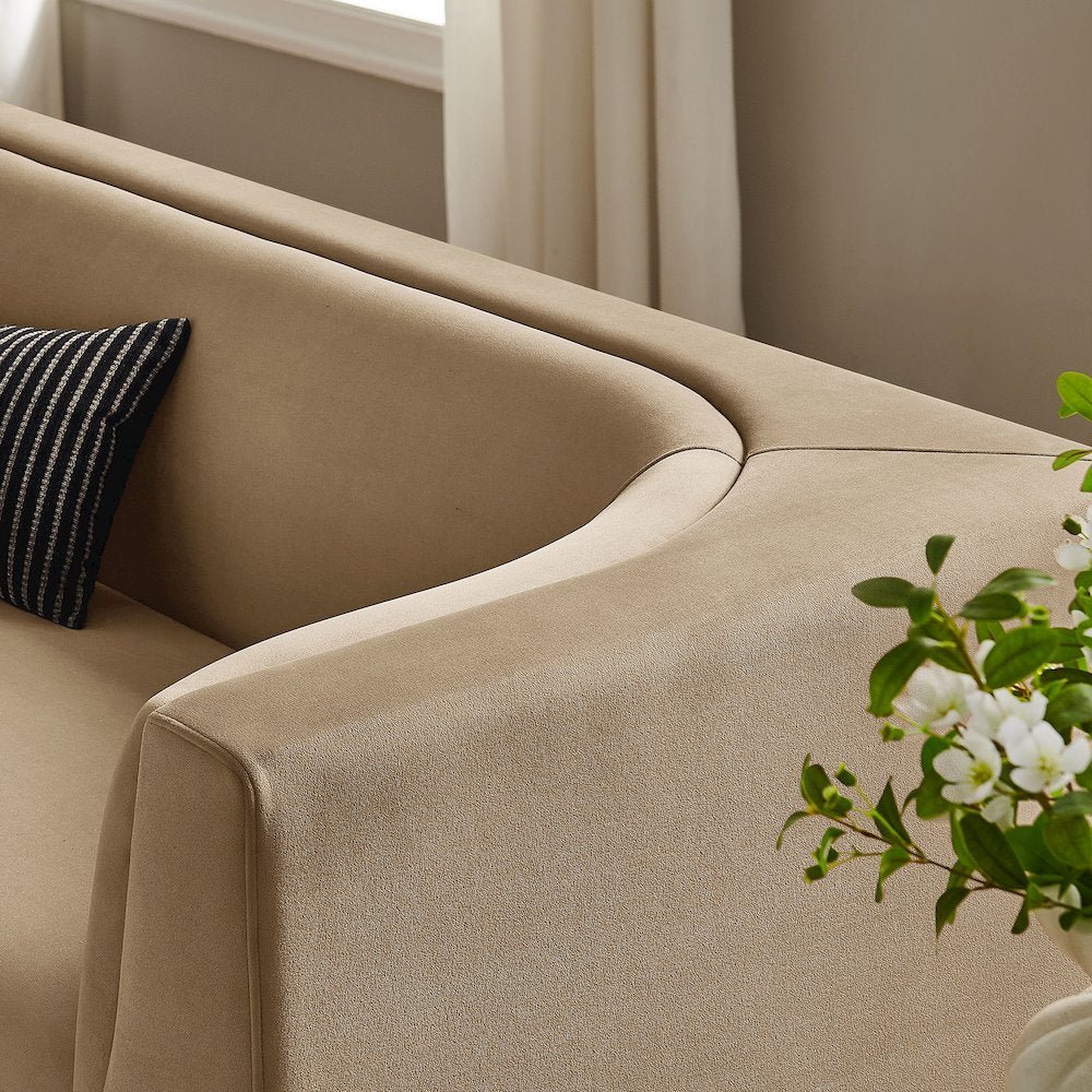 Hilda 86" Curved Back Performance Velvet Sofa