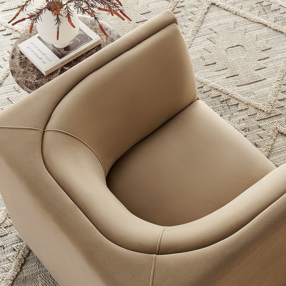 Hilda Curved Back Performance Velvet Armchair