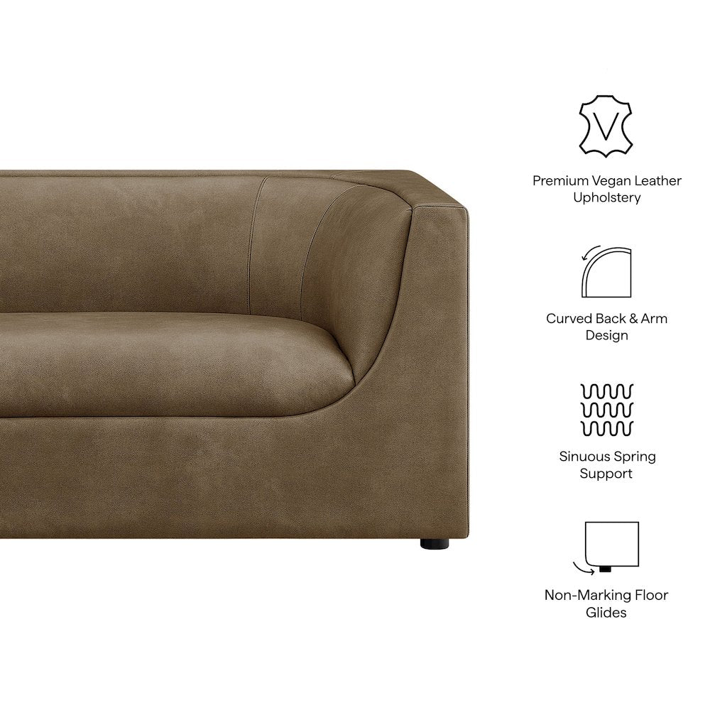 Hilda 67" Curved Back Vegan Leather Loveseat