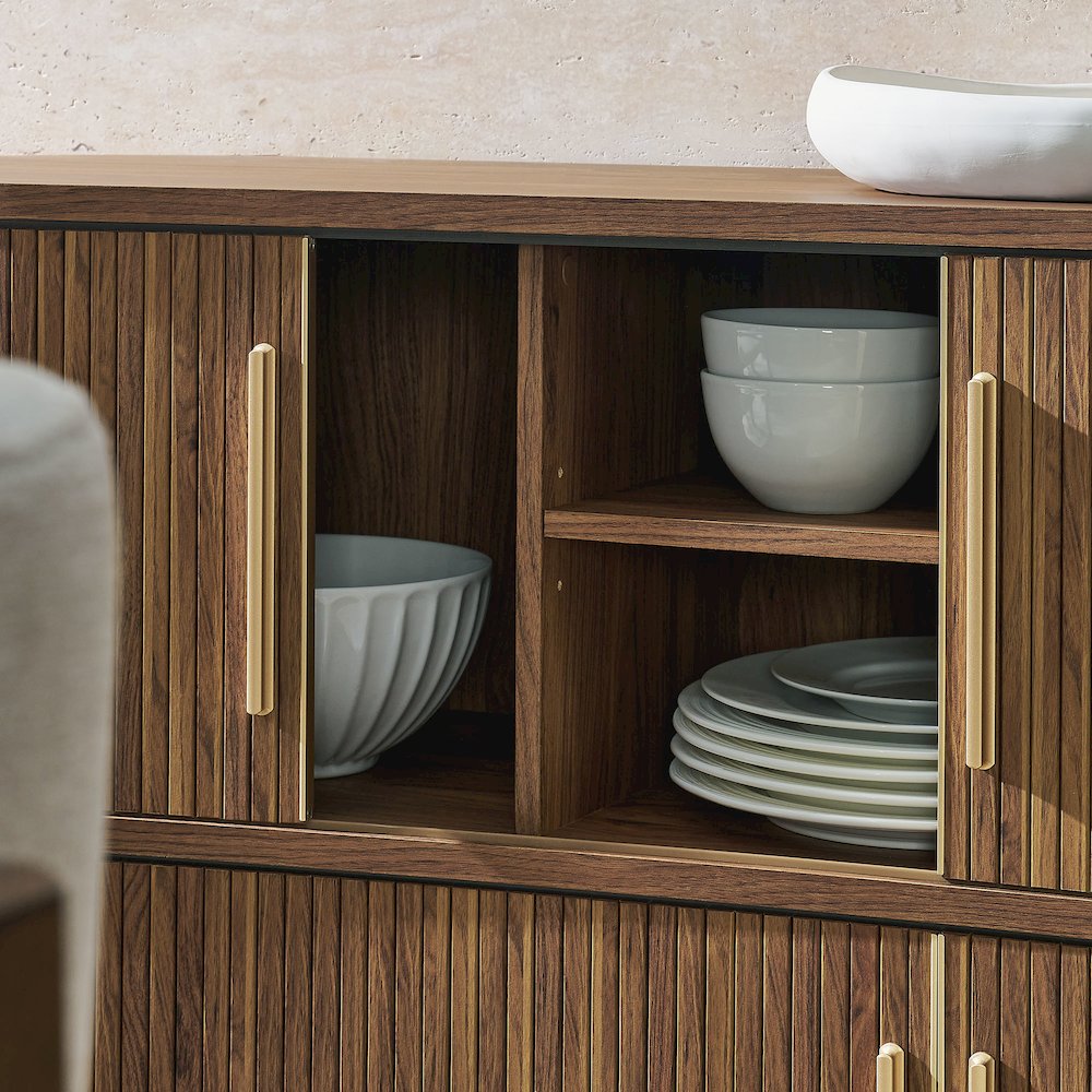 Radcliffe 63" Curved Fluted Sideboard Buffet Cabinet