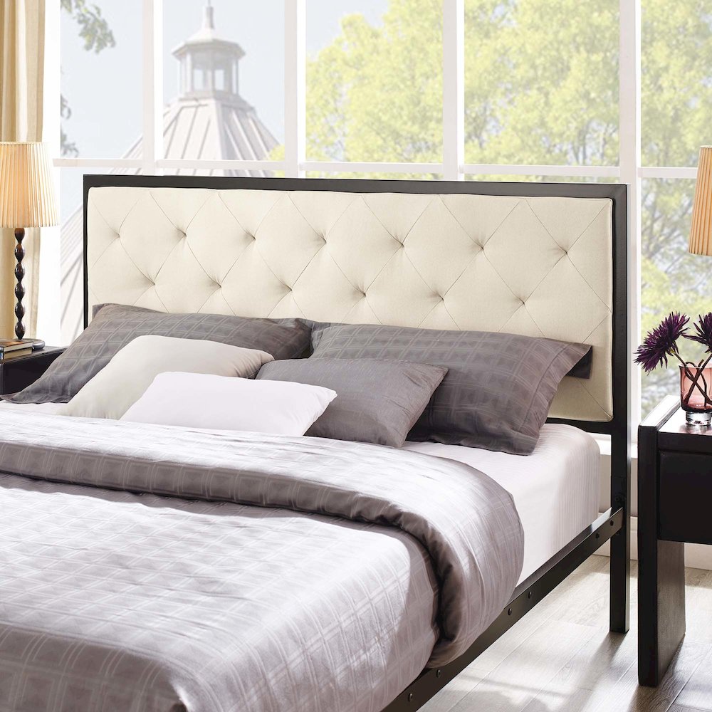 Mia Fabric Queen Bed
