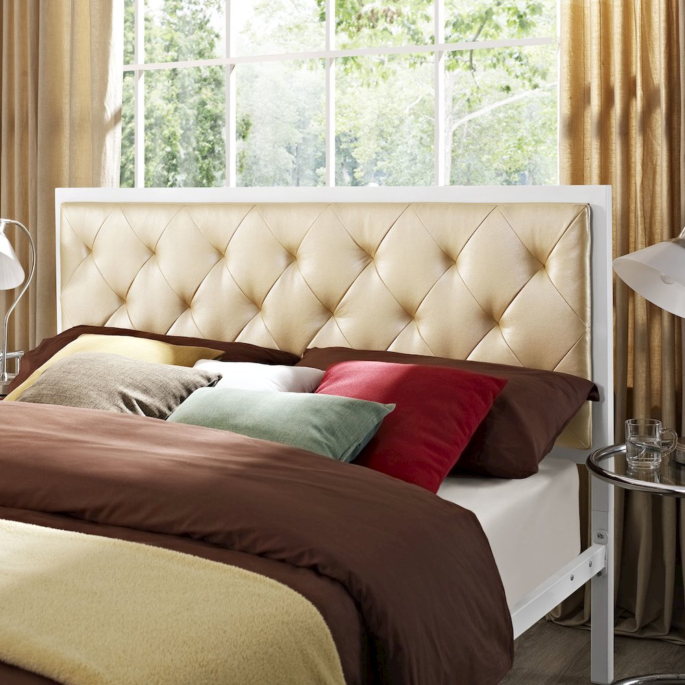 Mia Vinyl Queen Bed