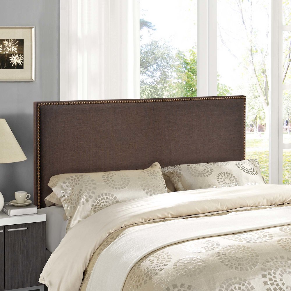 Region Nailhead Upholstered Queen Headboard