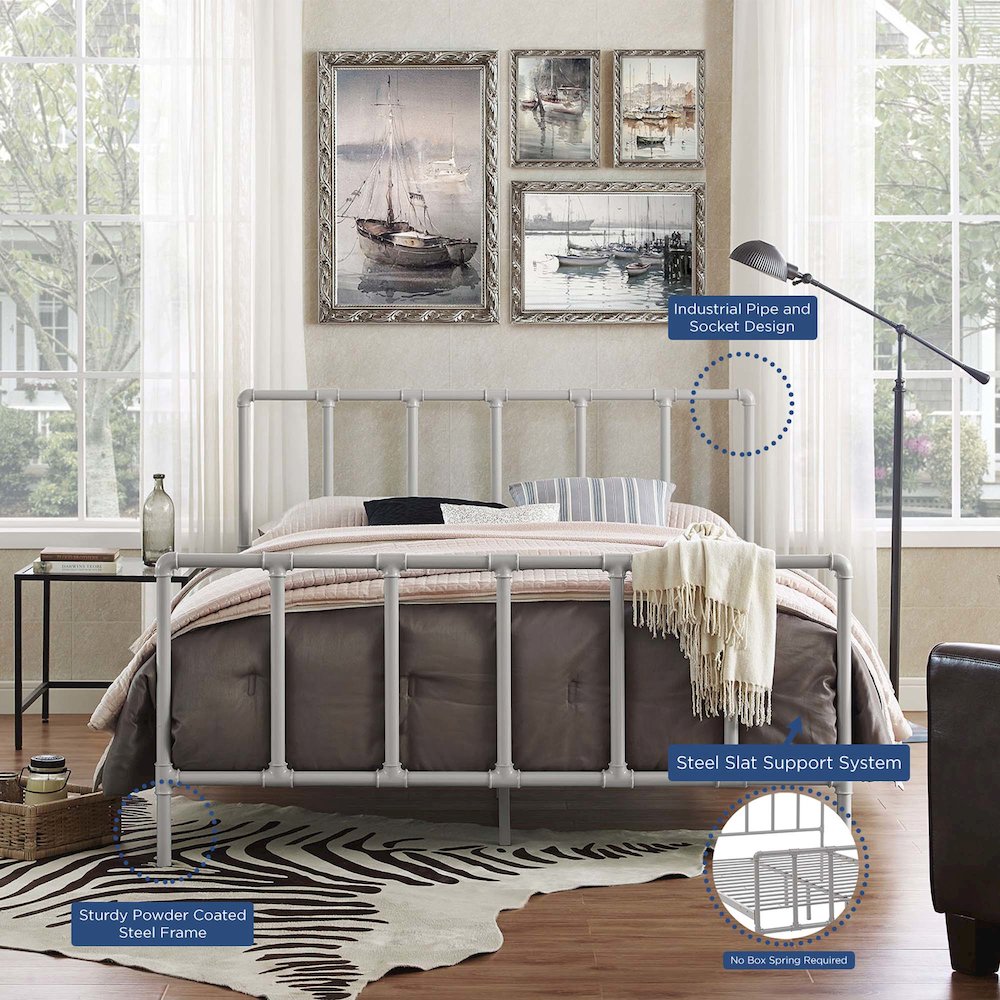 Dower Stainless Steel Queen Bed
