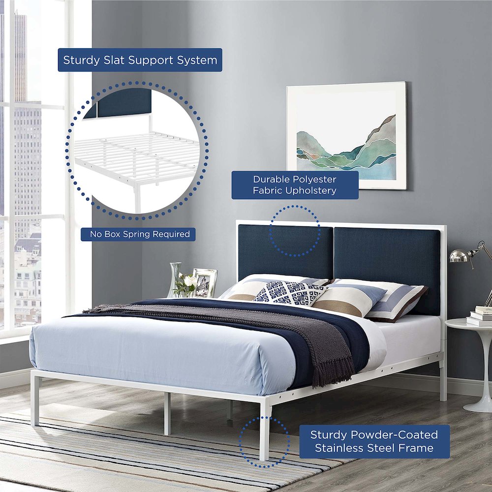 Della Fabric King Bed