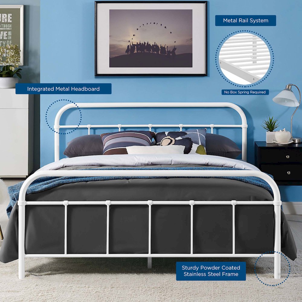 Maisie Stainless Steel Queen Bed Frame