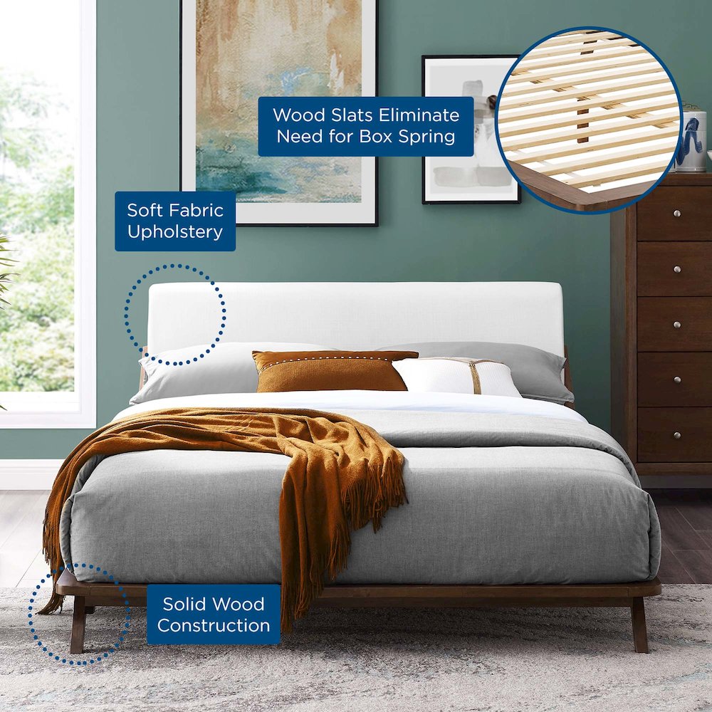 Luella Upholstered Fabric Queen Platform Bed