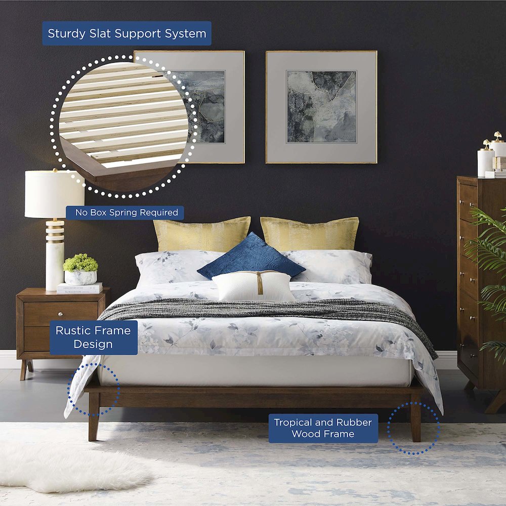 Lodge Wood Full Platform Bed Frame