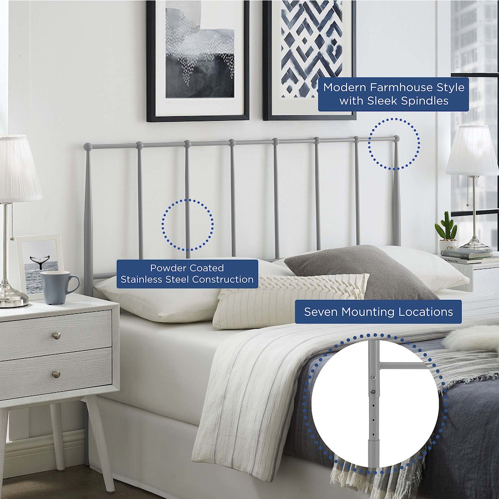 Kiana Metal Stainless Steel Full Headboard