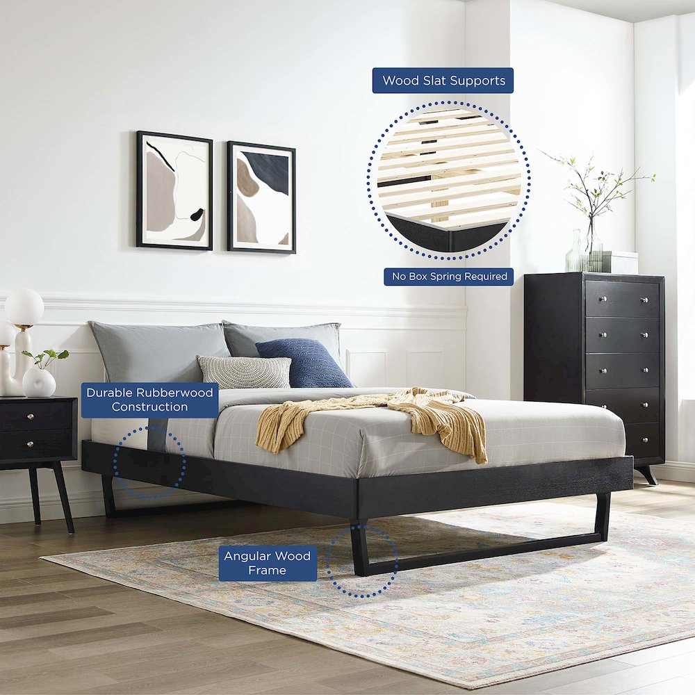 Billie Wood Full Platform Bed Frame
