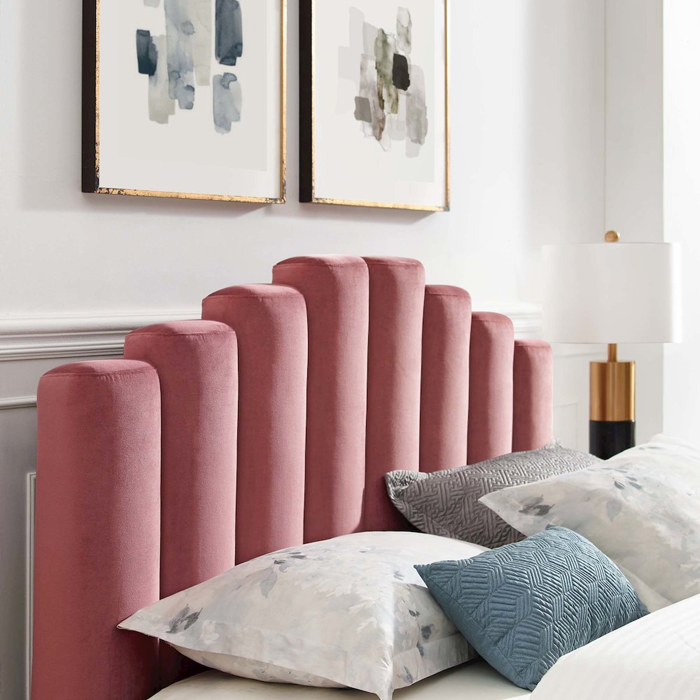 Olivia Performance Velvet Queen Platform Bed