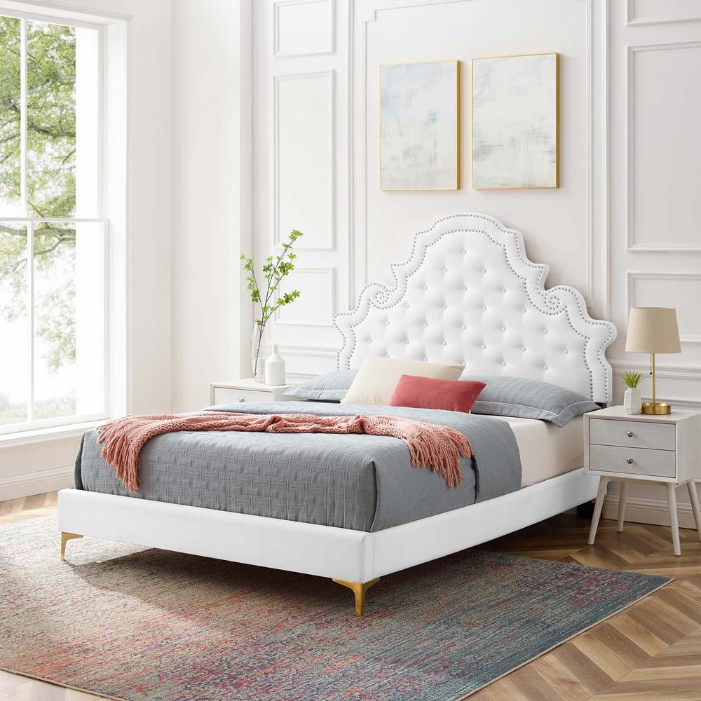 Gwyneth Tufted Performance Velvet Full Platform Bed