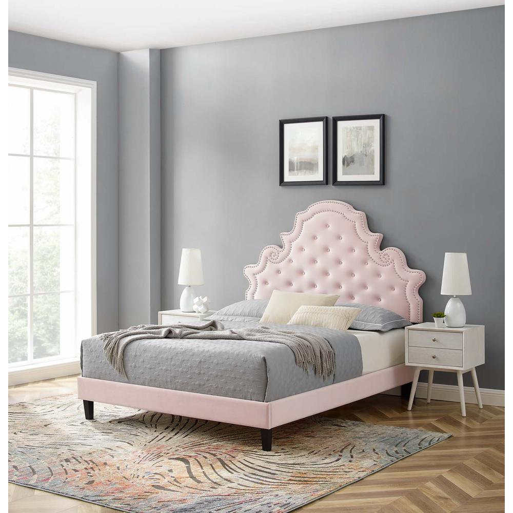 Gwyneth Tufted Performance Velvet Full Platform Bed