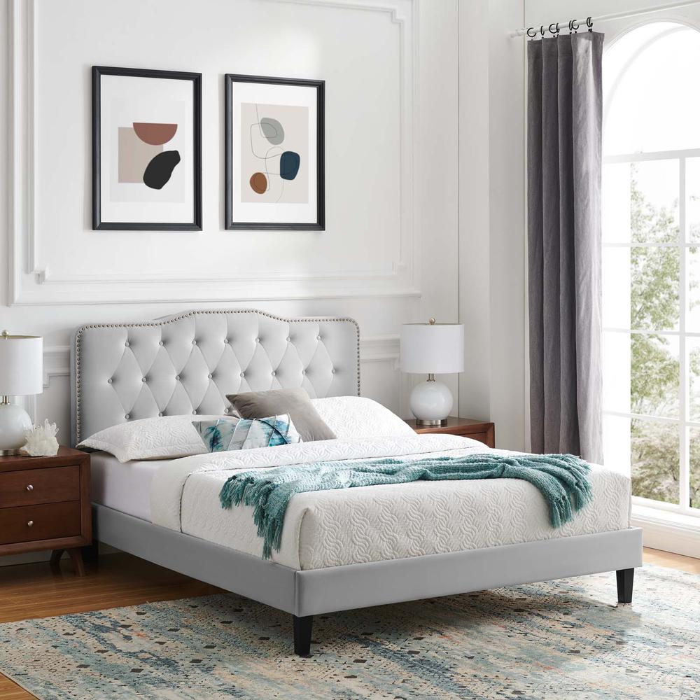 Amber Performance Velvet Twin Platform Bed