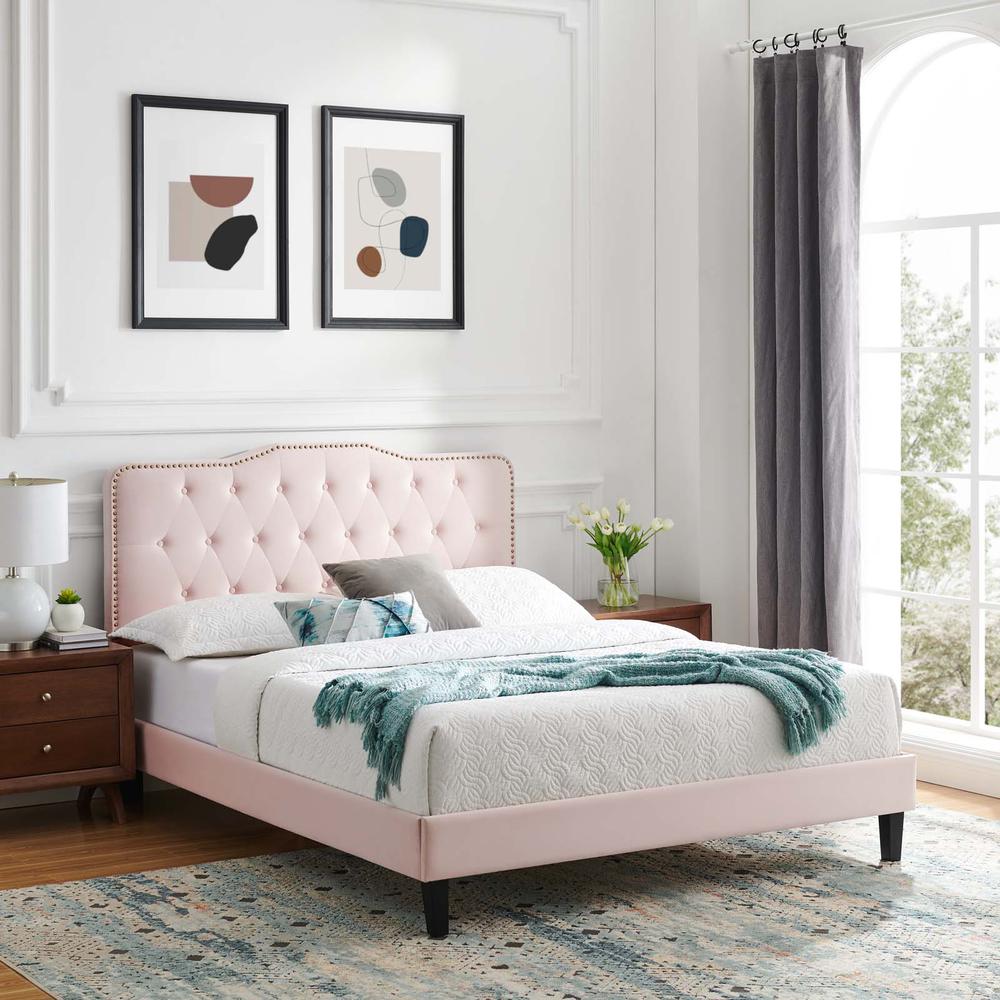 Amber Performance Velvet Twin Platform Bed