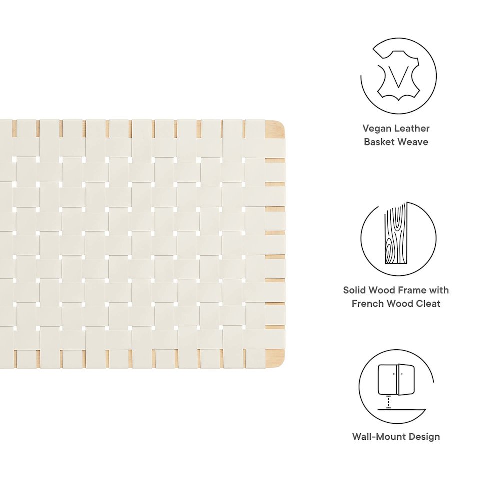 Sparta Weave Wall-Mount Vegan Leather Twin Headboard