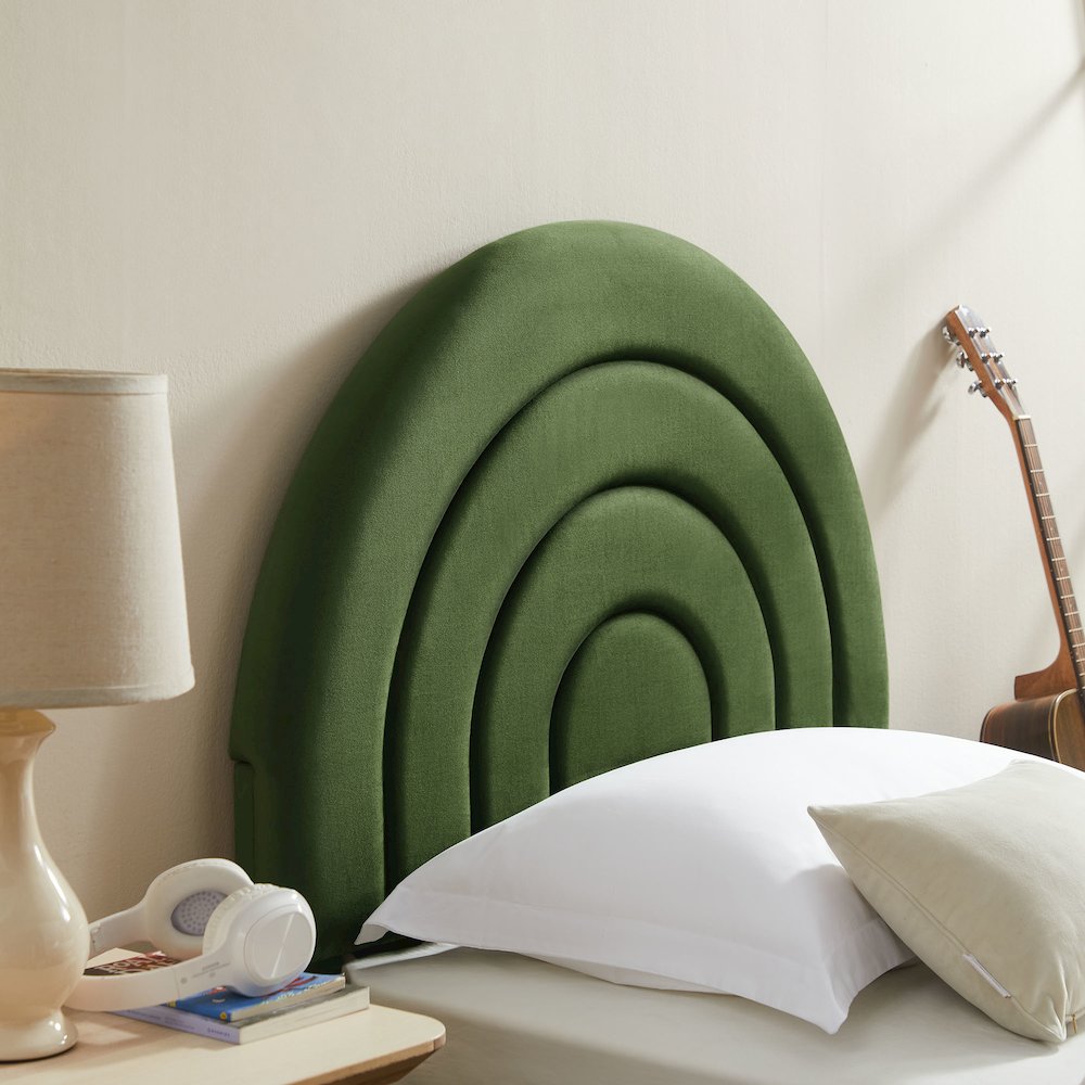 Solana Arched Performance Velvet Twin Platform Bed