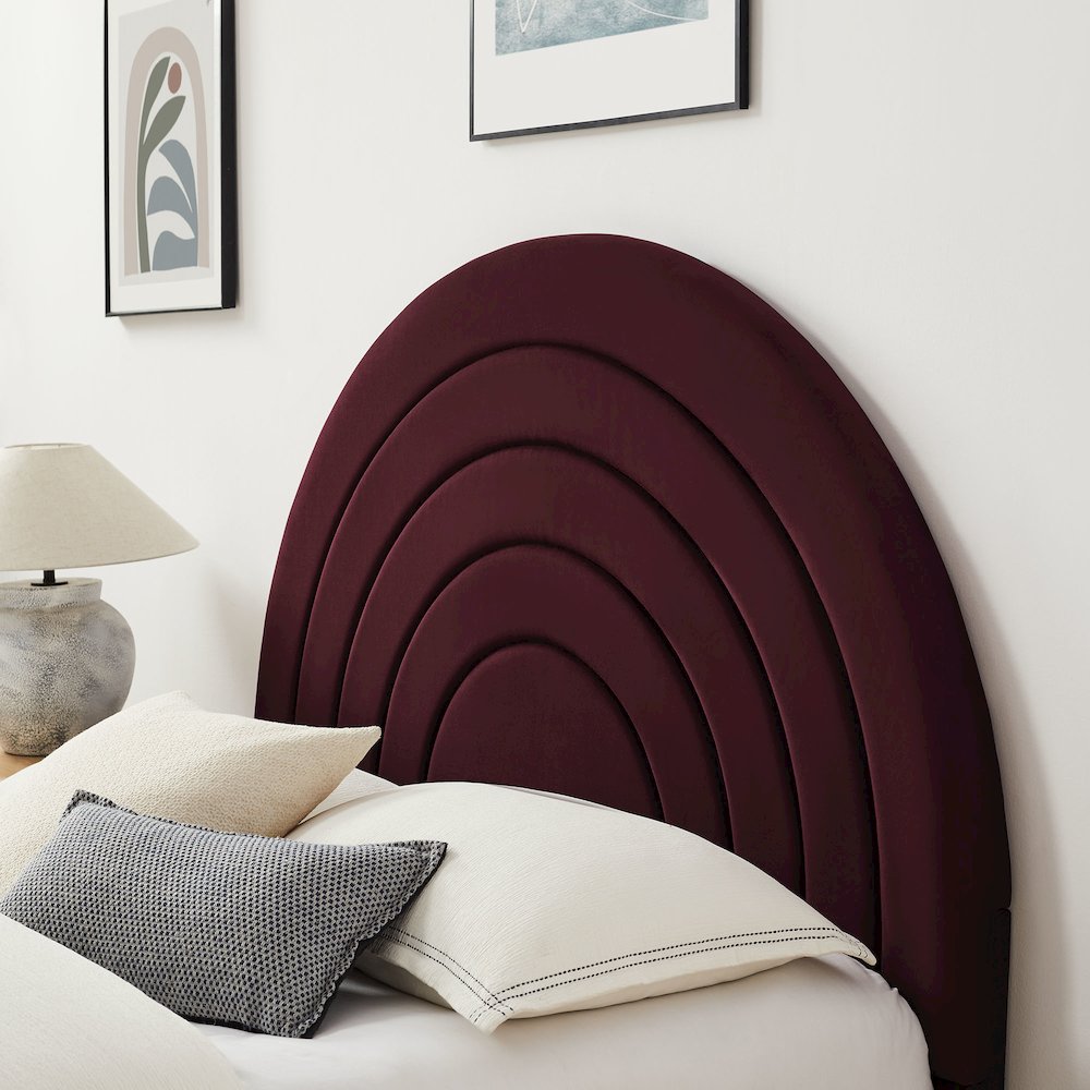 Solana Arched Performance Velvet Full Platform Bed