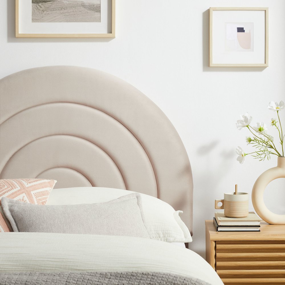 Solana Arched Performance Velvet Twin Headboard