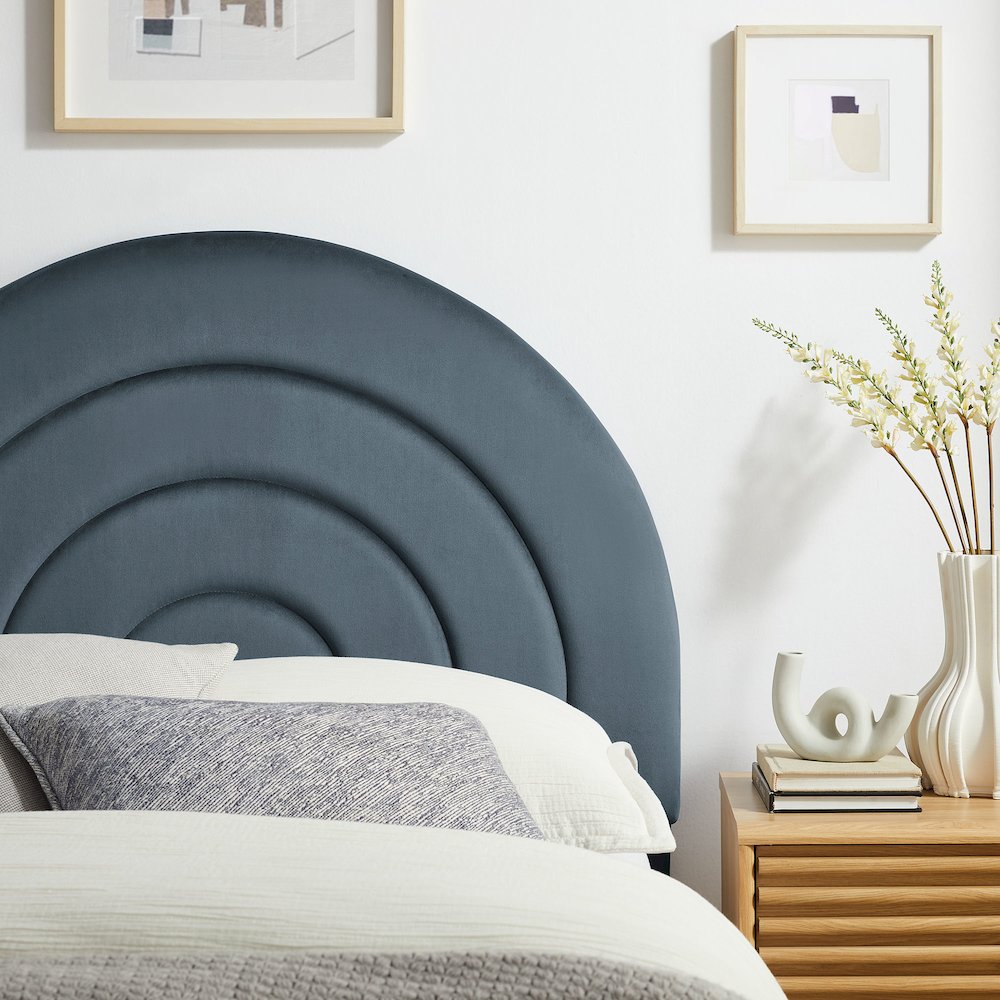 Solana Arched Performance Velvet Twin Headboard