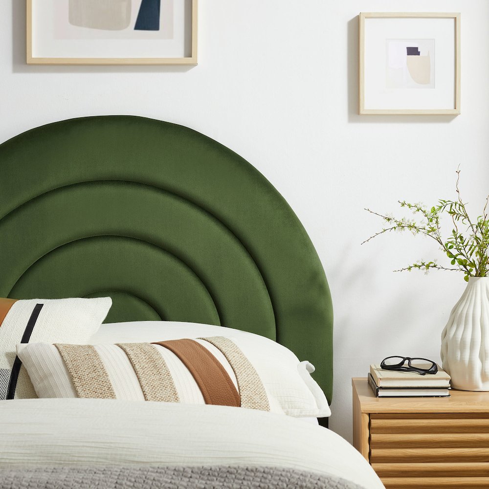 Solana Arched Performance Velvet Twin Headboard