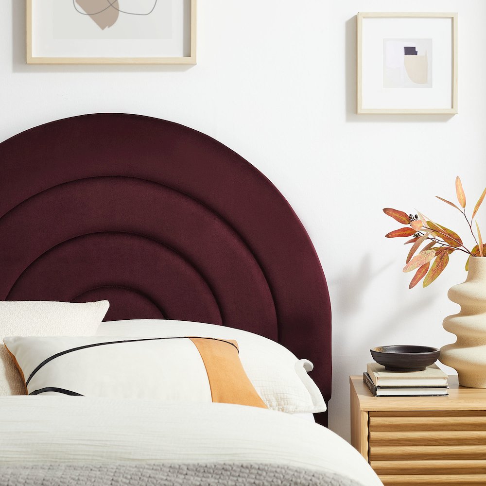 Solana Arched Performance Velvet Twin Headboard